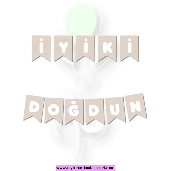 Fil Dişi-Beyaz İyi Ki Doğdun